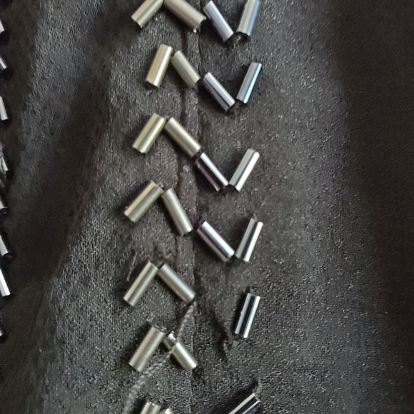 Free People Black beaded long sleeve Sheer Blouse, Small Size - Picture 9 of 12